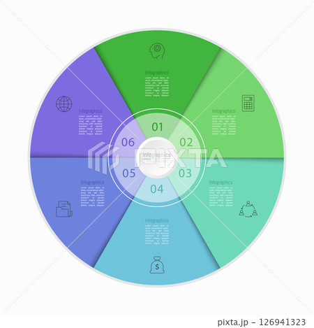 Infographic 6 options design elements for your business data. Vector Illustration. Infographic 6 options design elements for your business data. Vector Illustration. 126941323