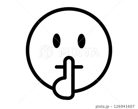 秘密アイコン（内緒マーク・お静かにの顔） 126941607