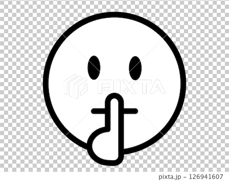 秘密アイコン（内緒マーク・お静かにの顔） 126941607