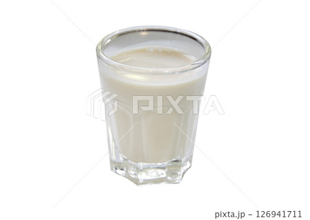 Fresh milk in glass isolated on white. Fresh milk in glass isolated on white. 126941711