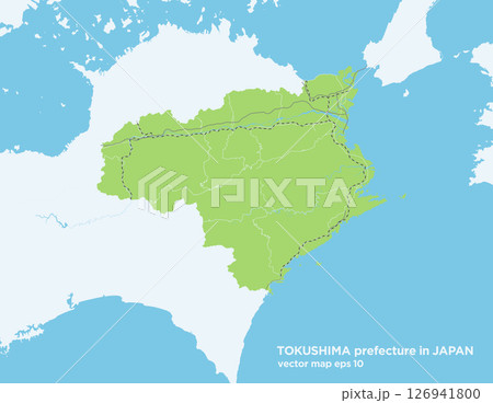 日本の徳島県のシンプルな緑色のロードマップ 日本の徳島県のシンプルな緑色のロードマップ 126941800