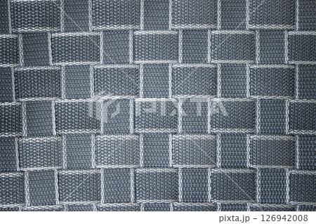 Woven surface of propylene tape, textured gray-blue background 126942008