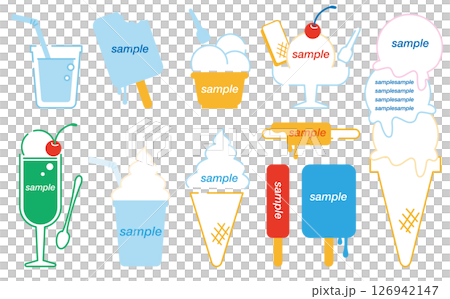 可愛的冰淇淋插畫設計框架素材集 可愛的冰淇淋插畫設計框架素材集 126942147