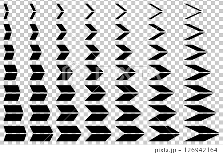 様々な形の矢羽根型の矢印マークのベクターアイコンセットのイラスト素材 [126942164] - PIXTA