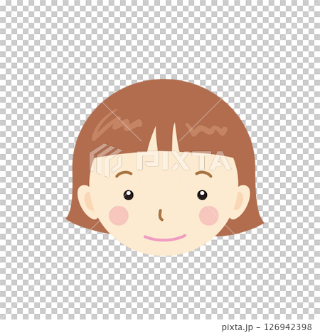 ファミリー　おかっぱの女の子　シンプルなイラスト 126942398
