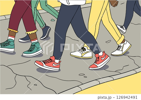 Many legs of people hurrying about their business and needs Many legs of people hurrying about their business and needs 126942491