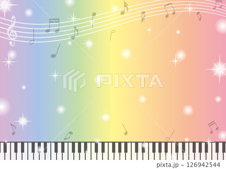 虹色の音楽背景イラスト 虹色の音楽背景イラスト 126942544