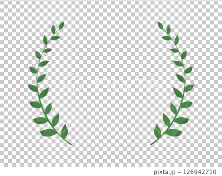 Simple green laurel wreath decoration illustration 126942710