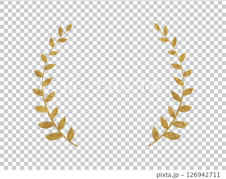 Golden laurel wreath decoration illustration 126942711
