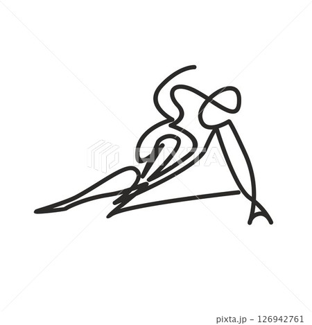 Short track speed athlete vector line art icon logo outline Short track speed athlete vector line art icon logo outline 126942761
