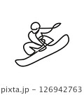 Snowboarding Logo Icon Vector Line Art 126942763