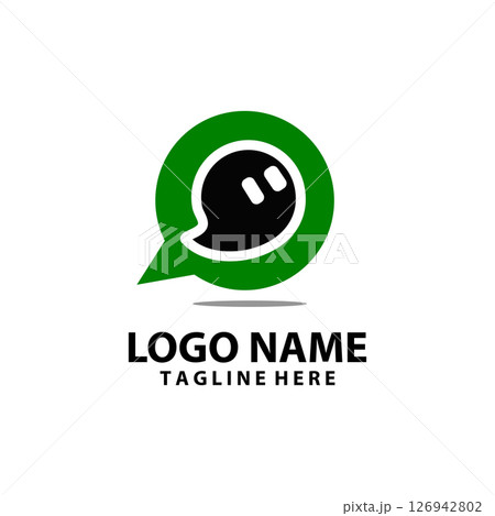 talk ghost logo design vector 126942802