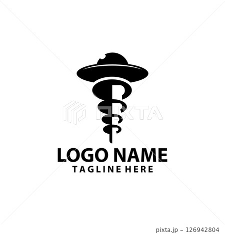 ufo screw logo design vector 126942804