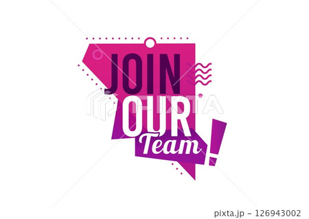 Join our team icon for job vacancy hire and work opportunity offer, vector sign. Join our team poster for recruiting agency or company HR hiring message bubble for employment and career web banner 126943002
