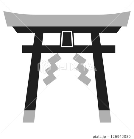 鳥居のアイコンイラスト モノクロ 鳥居のアイコンイラスト モノクロ 126943080
