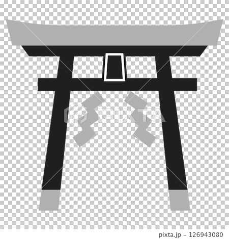 鳥居のアイコンイラスト モノクロ 鳥居のアイコンイラスト モノクロ 126943080