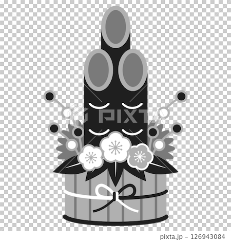 Kadomatsu icon illustration monochrome 126943084