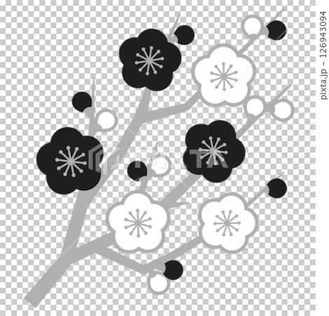 梅の枝の正月飾りアイコンイラスト 126943094