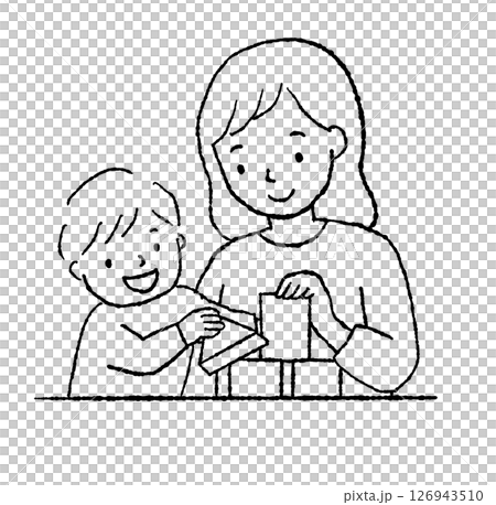 Parents playing with building blocks 126943510