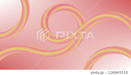 Colorful Gradient Line Shape on Orange Abstract Background 126943518