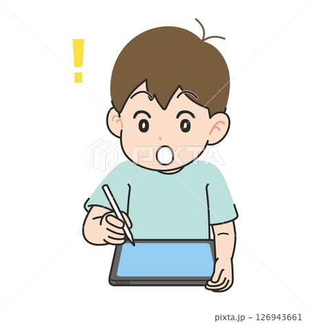 勉強がわかった男の子　タブレット端末 126943661