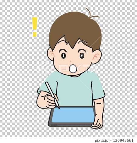 勉強がわかった男の子　タブレット端末 126943661