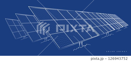 Solar panel array for clean energy, sustainability, eco-friendly technology, and renewable power generation on a white background. vector design. Solar panel array for clean energy, sustainability, eco-friendly technology, and renewable power generation on a white background. vector design. 126943752