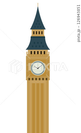 シンプルなビッグベンの素材イラスト 126943851