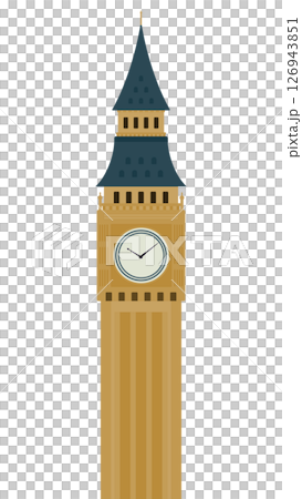 シンプルなビッグベンの素材イラスト 126943851