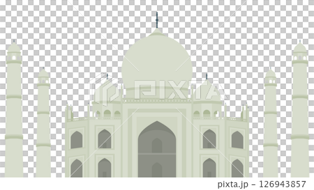 簡單的泰姬陵素材插畫 簡單的泰姬陵素材插畫 126943857