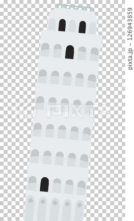 簡單的比薩斜塔素材插畫 126943859