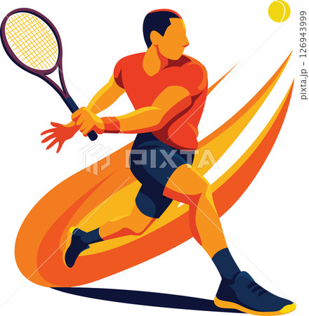 Male tennis player vector illustration 126943999