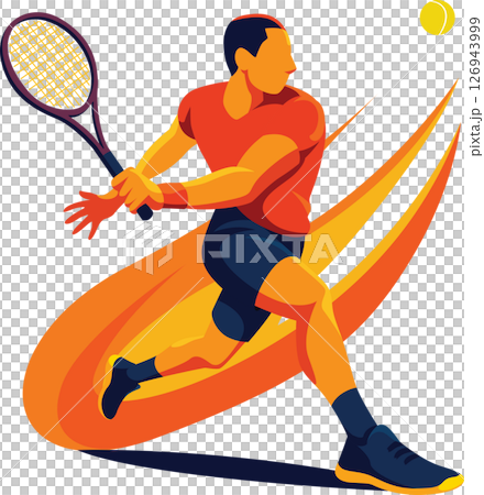 Male tennis player vector illustration 126943999
