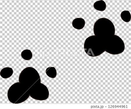 簡約手繪風格黑色足跡插畫 126944961