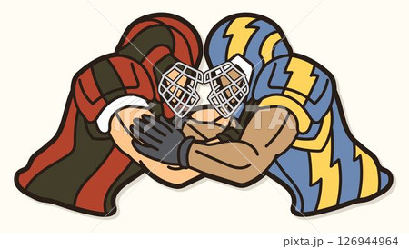 American Football Players Battle Action Graphic Vector American Football Players Battle Action Graphic Vector 126944964