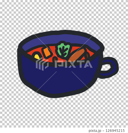 Roughly drawn illustration of minestrone 126945215