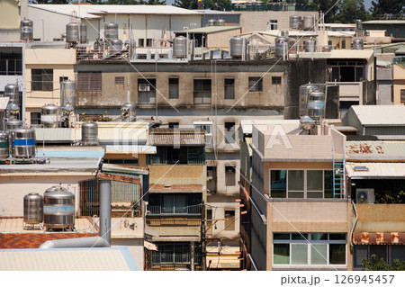 home town building in Taipei with water tank for water reservation, droughts problem in Taiwan home town building in Taipei with water tank for water reservation, droughts problem in Taiwan 126945457