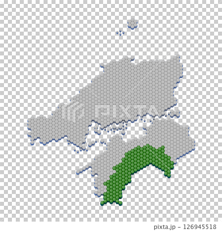 Honeycomb structure of Kochi prefecture map Honeycomb structure of Kochi prefecture map 126945518