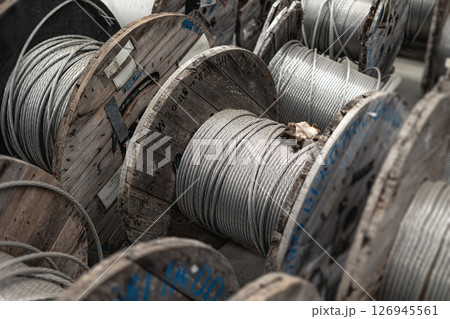 steel cable rope, steel wire or steel rope, rope sling drum for engineering heavy duty industry steel cable rope, steel wire or steel rope, rope sling drum for engineering heavy duty industry 126945561
