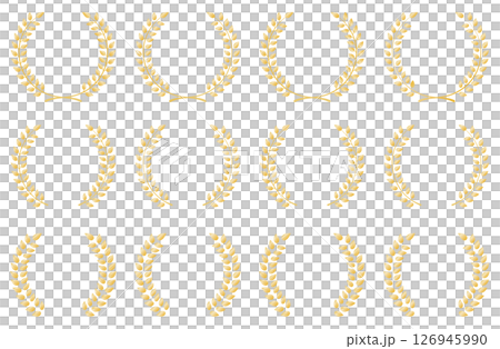 様々な形の月桂冠アイコンのベクターイラストセット 126945990