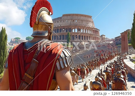 Ancient Rome, A legionary stands before the...のイラスト素材 [126946350] - PIXTA