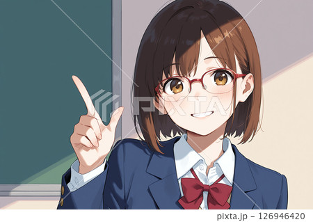 女学生、アニメ風、カラーイラストのイラスト素材 [126946420] - PIXTA