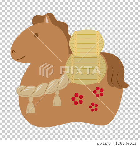 素焼き風の午年の人形のイラスト 素焼き風の午年の人形のイラスト 126946913