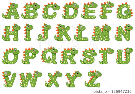 Dinosaur-Themed Alphabet Vector Illustration Dinosaur-Themed Alphabet Vector Illustration 126947236