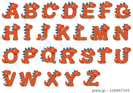 Dinosaur-Themed Alphabet Vector Illustration Dinosaur-Themed Alphabet Vector Illustration 126947245