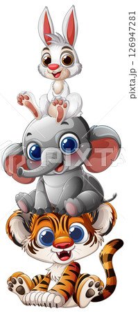 Adorable Animal Stack of Friendship Adorable Animal Stack of Friendship 126947281