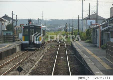 久留里線からの車窓風景 横田駅(E130系) 久留里線からの車窓風景 横田駅(E130系) 126947414
