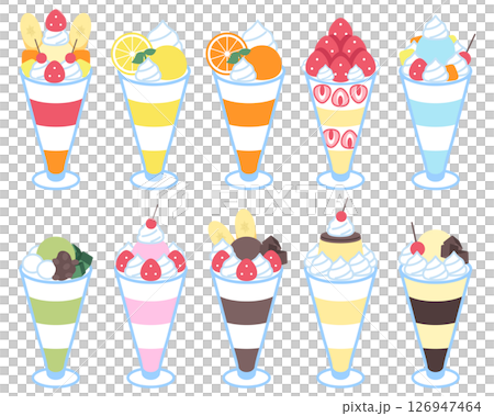 パフェのイラストセット2 パフェのイラストセット2 126947464