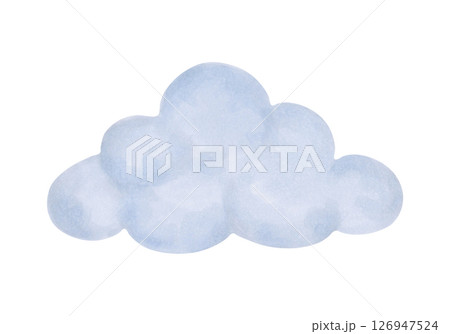 Blue cloud. Illustration with markers in watercolor style. Isolated handmade picture with sky elements. Cartoon baby clipart for prints, packaging, clothing, greeting cards, baby shower, fabric. Blue cloud. Illustration with markers in watercolor style. Isolated handmade picture with sky elements. Cartoon baby clipart for prints, packaging, clothing, greeting cards, baby shower, fabric. 126947524