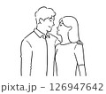 肩を組んで笑い合うカップルのイラスト 126947642